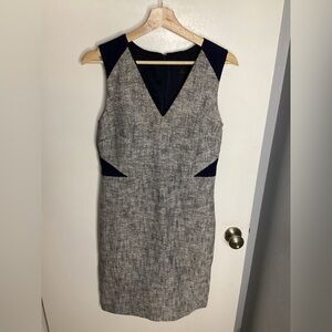 Elegant Sleeveless Gray and Navy Dress 8
